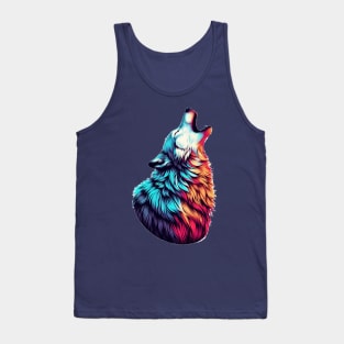 Howling Multicolor Wolf Tank Top